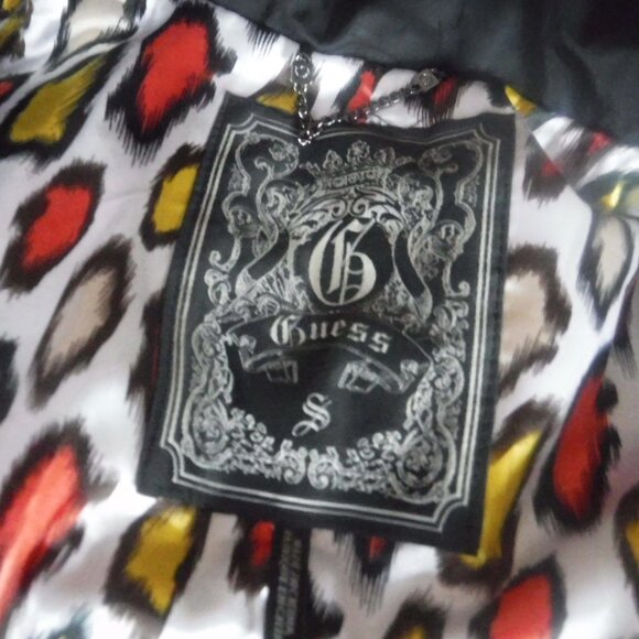 Womens Guess Small Petite Long Jacket Black Pre Owned - Picture 4 of 12